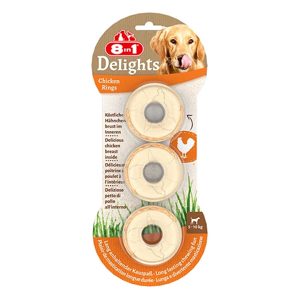 8 In 1 Delights Rings Tavuklu Köpek Çiğneme Halkası